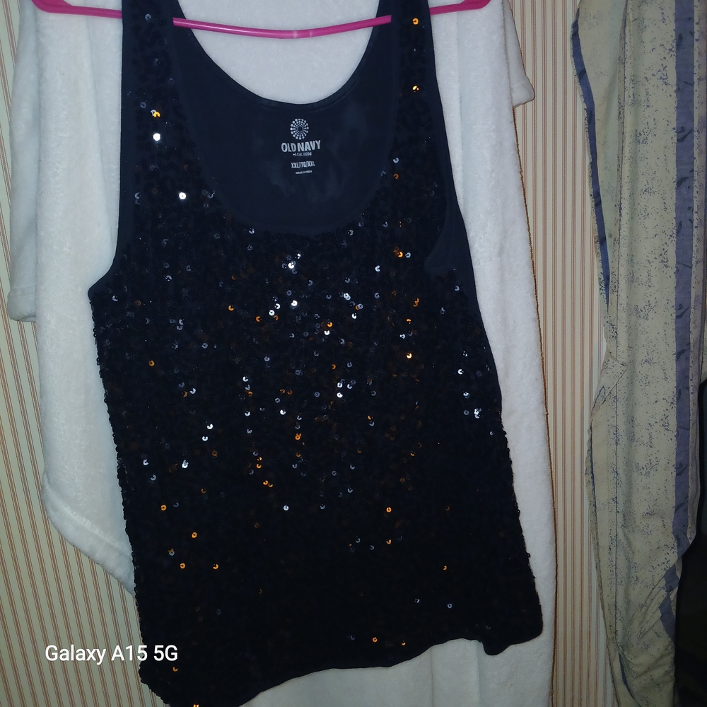 Old Navy Black Sequin Women's Top